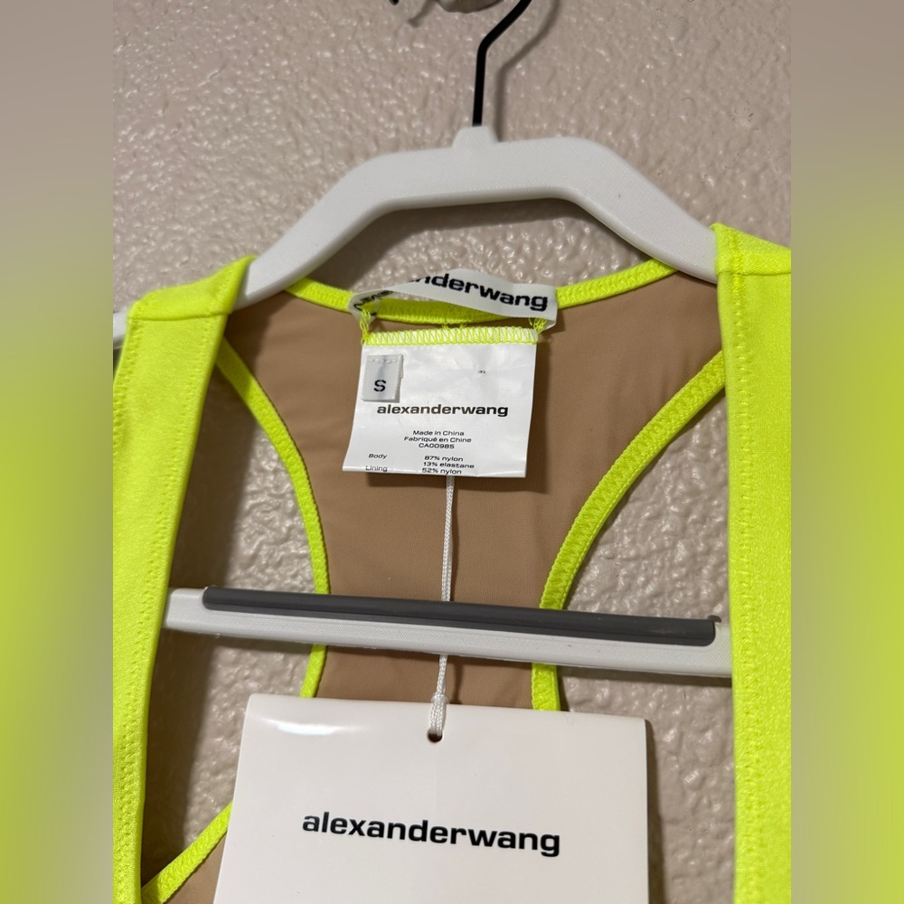 NWT Alexander Wang Yellow Cutout One-Piece Swimsuit Sexy Summer Vacation Beach S - Picture 9 of 12